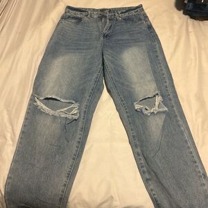 Classic Blue Distressed Women's Jeans